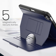 For iPad Air 11 2024 Notebook Magnetic Leather Tablet Case(Navy Blue)