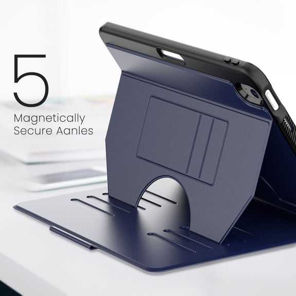 For iPad Air 11 2024 Notebook Magnetic Leather Tablet Case(Navy Blue)