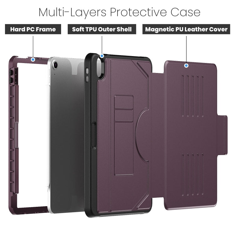 For iPad Air 11 2025 / 2024 Notebook Magnetic Leather Tablet Case(Purple)