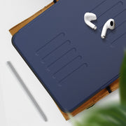 For iPad Pro 11 2024 Notebook Magnetic Leather Tablet Case(Navy Blue)