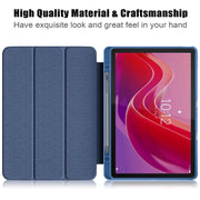 For Lenovo Tab M11 / Xiaoxin Pad 2024 Acrylic 3-Fold Solid Color Smart Leather Tablet Case(Dark Blue)