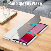 For Lenovo Tab M11 / Xiaoxin Pad 2024 Acrylic 3-Fold Solid Color Smart Leather Tablet Case(Grey)
