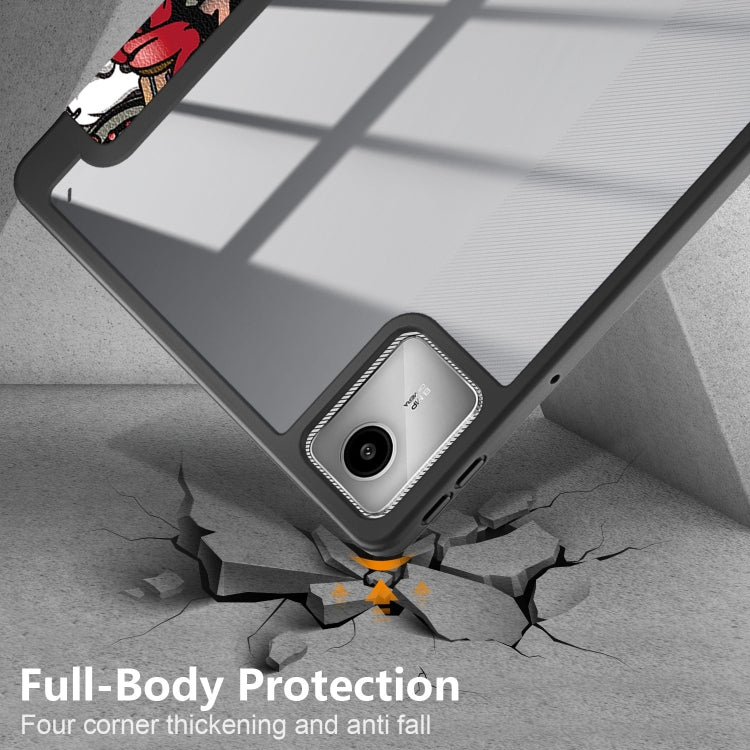 For Lenovo Tab M11 / Xiaoxin Pad 2024 Acrylic 3-Fold Painted Smart Leather Tablet Case(Graffiti)