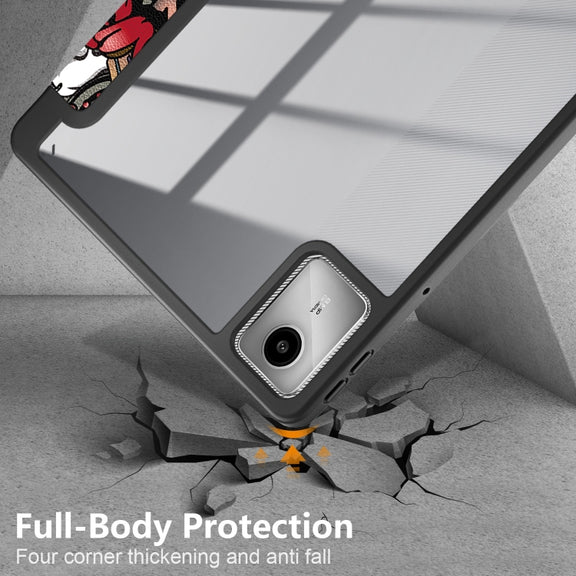 For Lenovo Tab M11 / Xiaoxin Pad 2024 Acrylic 3-Fold Painted Smart Leather Tablet Case(Graffiti)