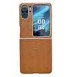 For OPPO Find N2 Flip Pearlescent Paint Diamond Shaped Checkered Leather Phone Case(Brown) - Find N2 Flip Cases by PMC TechLife | Online Shopping South Africa | PMC TechLife | Buy Now Pay Later Mobicred