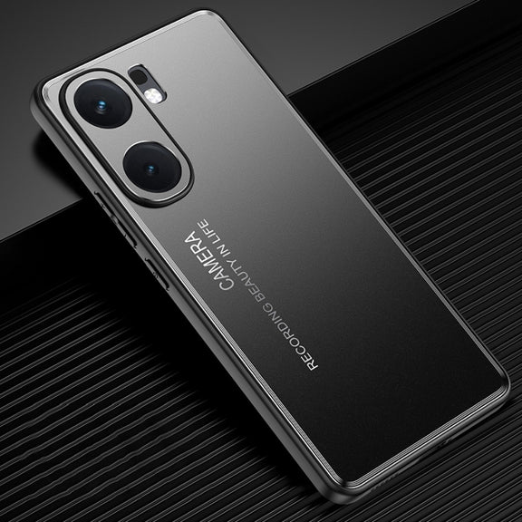 For vivo iQOO Neo 9 Pro Frosted Metal Phone Case(Black)