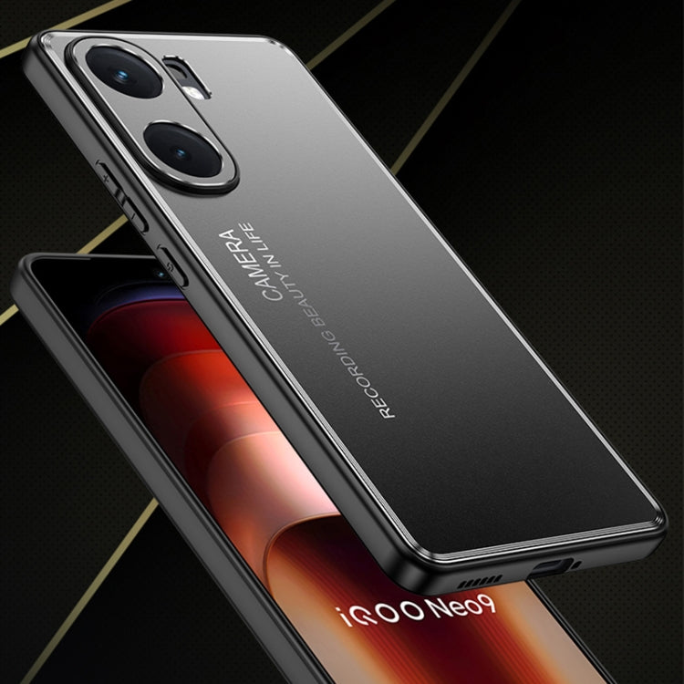 For vivo iQOO Neo 9 Pro Frosted Metal Phone Case(Gold)
