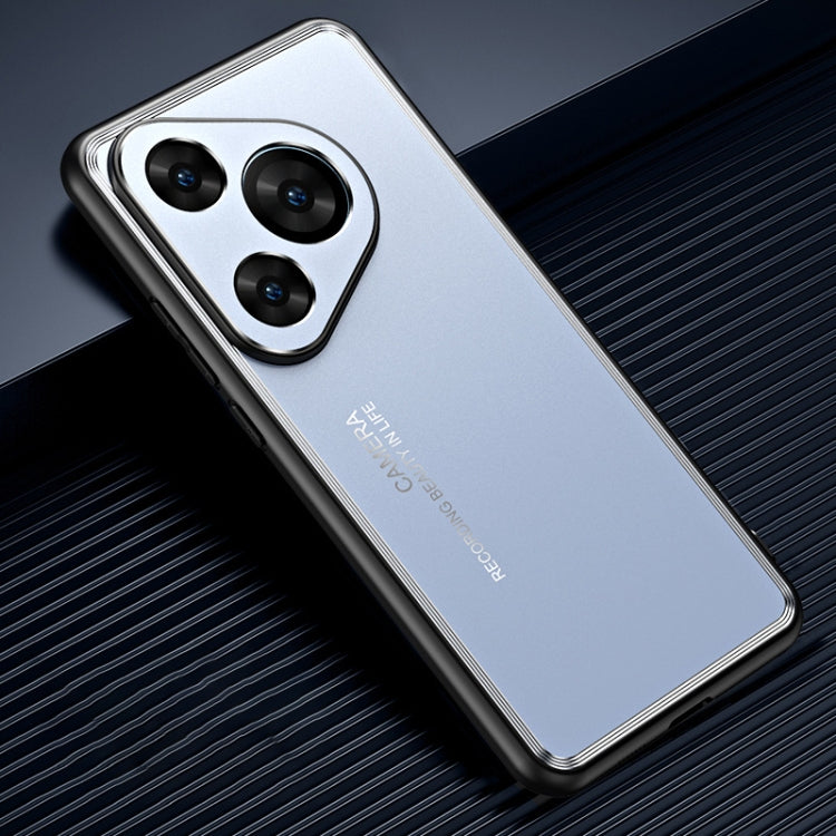 For Huawei Pura 70 Frosted Metal Phone Case(Blue)