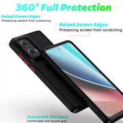 For Motorola Moto G Stylus 5G 2024 Q Shadow 1 Series TPU + PC Phone Case with Ring(Black+Black)