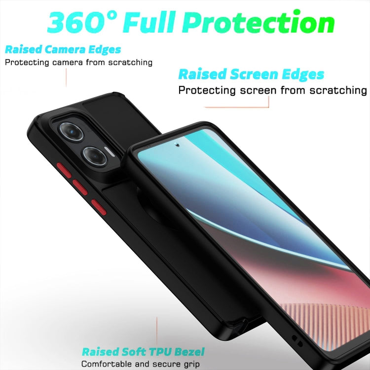 For Motorola Moto G Stylus 5G 2024 Q Shadow 1 Series TPU + PC Phone Case with Ring(Red)