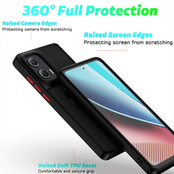 For Motorola Moto G Stylus 5G 2024 Q Shadow 1 Series TPU + PC Phone Case with Ring(Red)