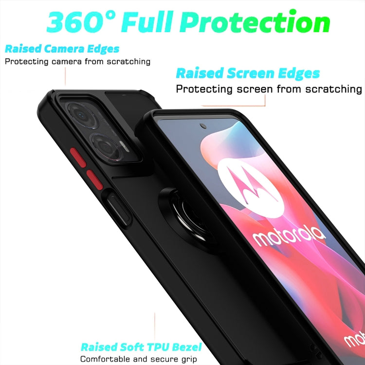 For Motorola Moto G24 / G04 Q Shadow 1 Series TPU + PC Phone Case with Ring(Red)
