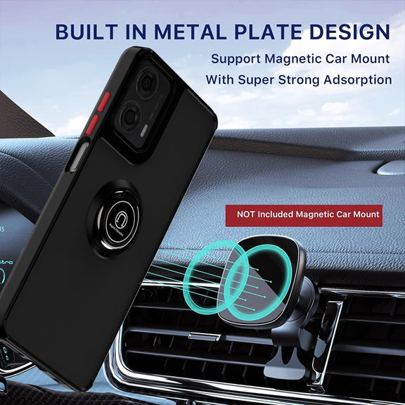 For Motorola Moto G24 / G04 Q Shadow 1 Series TPU + PC Phone Case with Ring(Red)