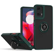 For Motorola Moto G24 / G04 Q Shadow 1 Series TPU + PC Phone Case with Ring(Dark Green) - Motorola Cases by PMC TechLife | Online Shopping South Africa | PMC TechLife | Buy Now Pay Later Mobicred