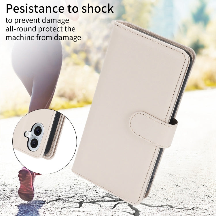 For iPhone 16 Multi-Card Wallet RFID Leather Phone Case(Apricot)