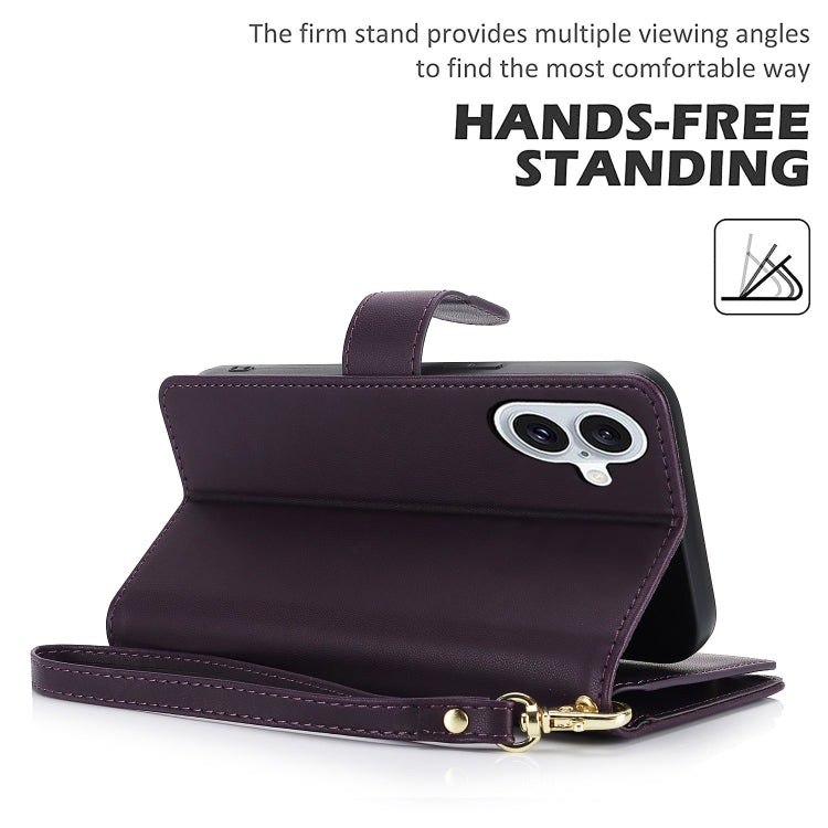 For iPhone 16 Plus Multi-Card Wallet RFID Leather Phone Case(Dark Purple)