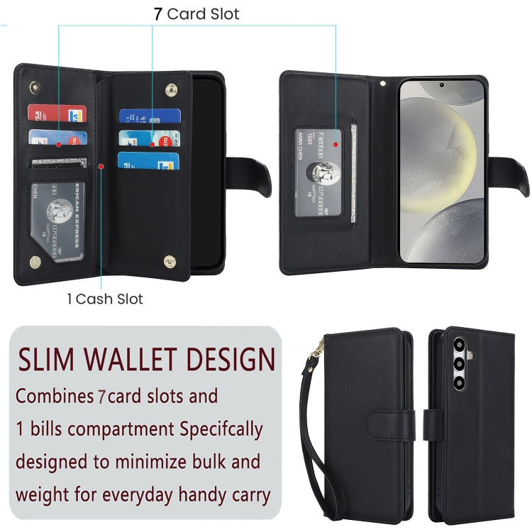 For Samsung Galaxy S24+ / S25+ 5G Multi-Card Wallet RFID Leather Phone Case(Black)