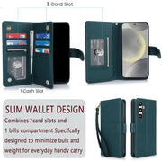 For Samsung Galaxy S24+ / S25+ 5G Multi-Card Wallet RFID Leather Phone Case(Green)