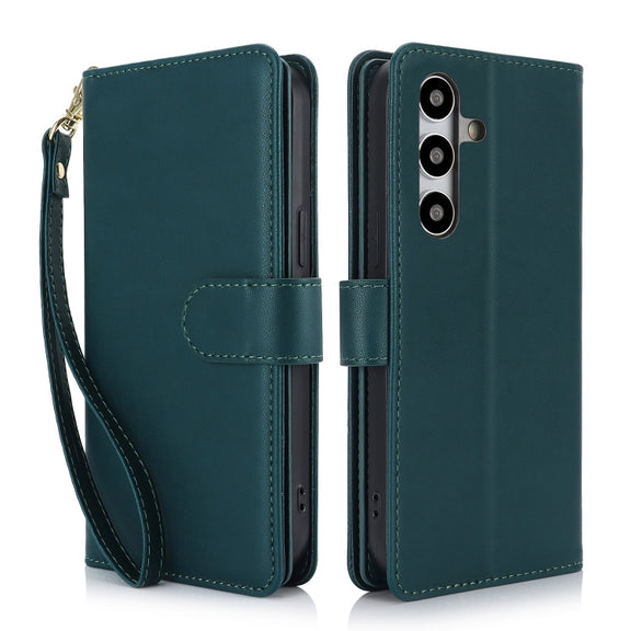 For Samsung Galaxy S24+ / S25+ 5G Multi-Card Wallet RFID Leather Phone Case(Green)