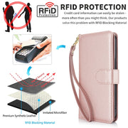 For Samsung Galaxy S24+ / S25+ 5G Multi-Card Wallet RFID Leather Phone Case(Rose Gold)