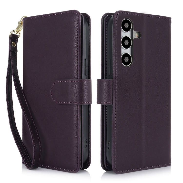 For Samsung Galaxy S24+ / S25+ 5G Multi-Card Wallet RFID Leather Phone Case(Dark Purple)