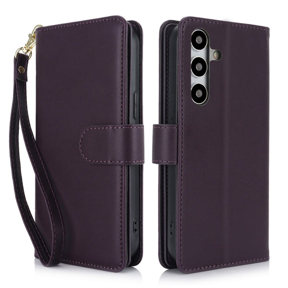 For Samsung Galaxy S24+ / S25+ 5G Multi-Card Wallet RFID Leather Phone Case(Dark Purple)