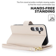 For Samsung Galaxy S24+ / S25+ 5G Multi-Card Wallet RFID Leather Phone Case(Apricot)