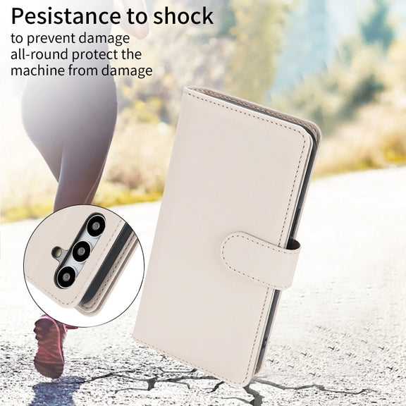 For Samsung Galaxy S24+ / S25+ 5G Multi-Card Wallet RFID Leather Phone Case(Apricot)
