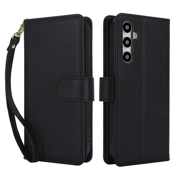 For Samsung Galaxy S24 / S25 5G Multi-Card Wallet RFID Leather Phone Case(Black)
