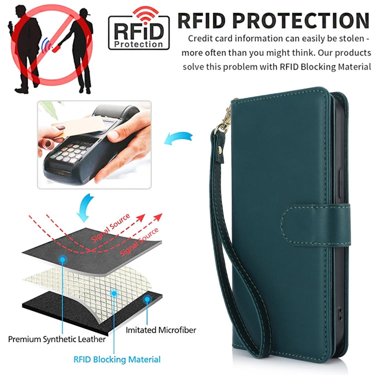 For Samsung Galaxy S24 / S25 5G Multi-Card Wallet RFID Leather Phone Case(Green)