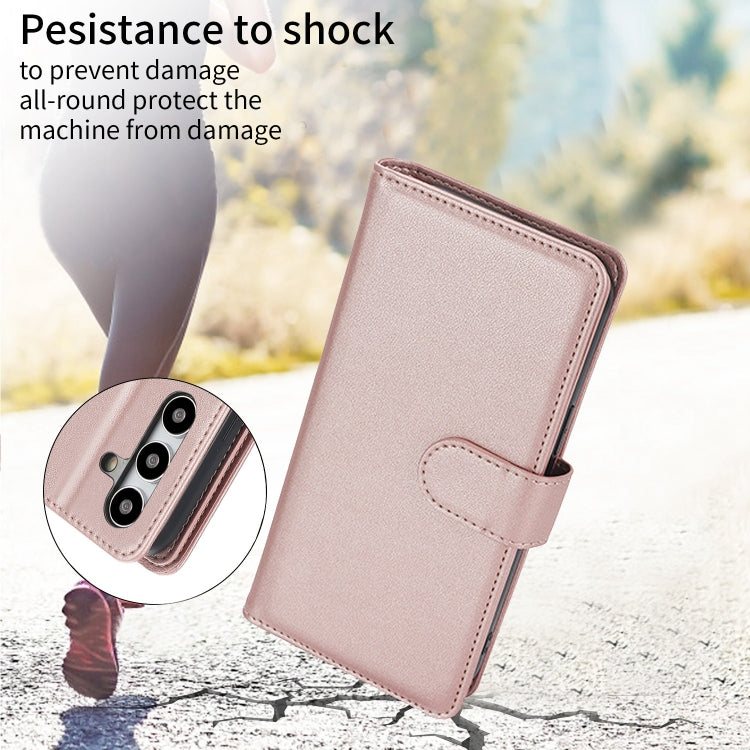 For Samsung Galaxy S24 / S25 5G Multi-Card Wallet RFID Leather Phone Case(Rose Gold)