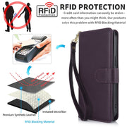 For Samsung Galaxy S24 / S25 5G Multi-Card Wallet RFID Leather Phone Case(Dark Purple)