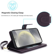 For Samsung Galaxy S24 / S25 5G Multi-Card Wallet RFID Leather Phone Case(Dark Purple)