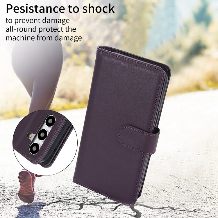 For Samsung Galaxy S24 / S25 5G Multi-Card Wallet RFID Leather Phone Case(Dark Purple)