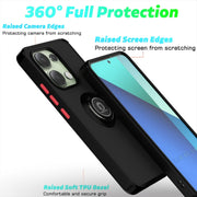 For Xiaomi Redmi Note 13 4G Q Shadow 1 Series TPU + PC Phone Case with Ring(Black+Black)