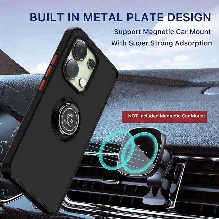 For Xiaomi Redmi Note 13 4G Q Shadow 1 Series TPU + PC Phone Case with Ring(Black+Black)
