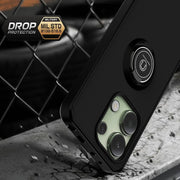 For Xiaomi Redmi Note 13 4G Q Shadow 1 Series TPU + PC Phone Case with Ring(Black+Black)
