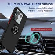 For Xiaomi Redmi Note 13 Pro 5G Q Shadow 1 Series TPU + PC Phone Case with Ring(Black+Black)