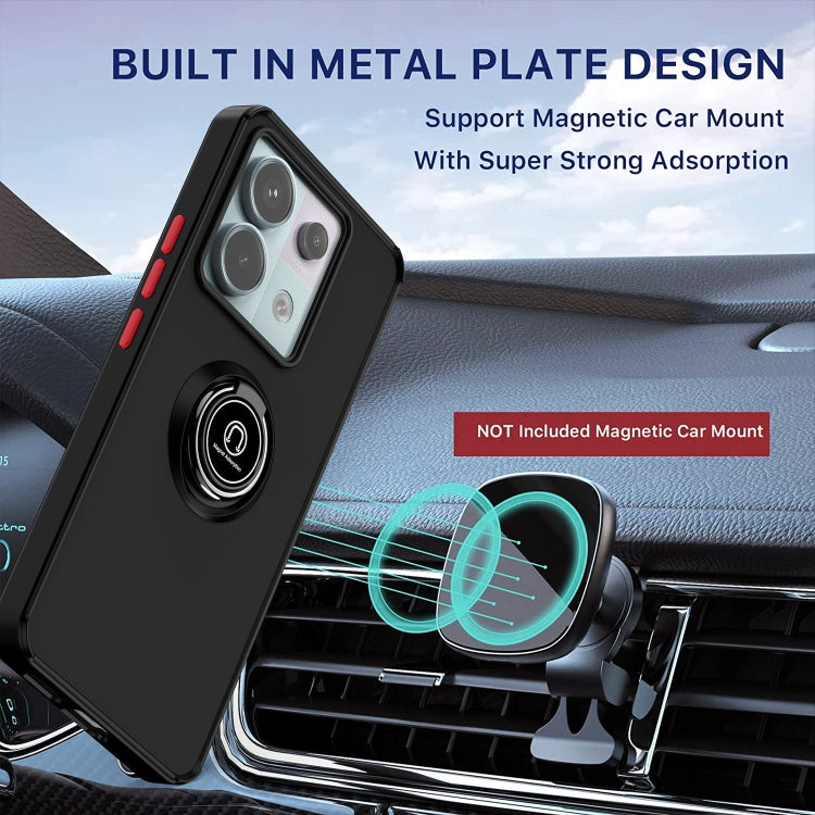 For Xiaomi Redmi Note 13 Pro 5G Q Shadow 1 Series TPU + PC Phone Case with Ring(Black+Black)