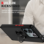 For Xiaomi Redmi Note 13 Pro 5G Q Shadow 1 Series TPU + PC Phone Case with Ring(Black+Black)