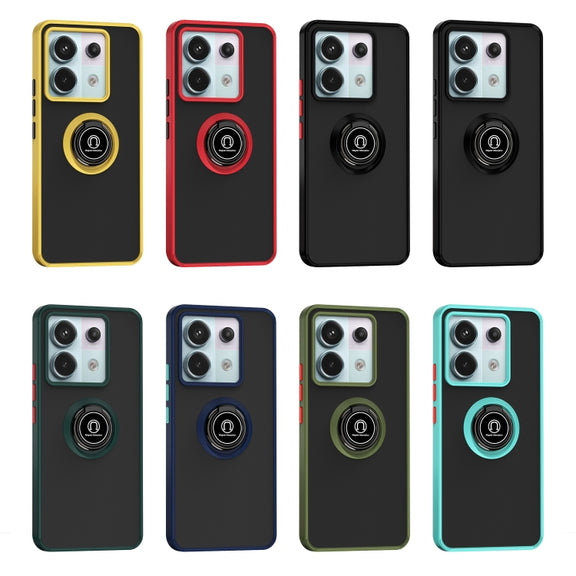For Xiaomi Redmi Note 13 Pro 5G Q Shadow 1 Series TPU + PC Phone Case with Ring(Sky Blue)