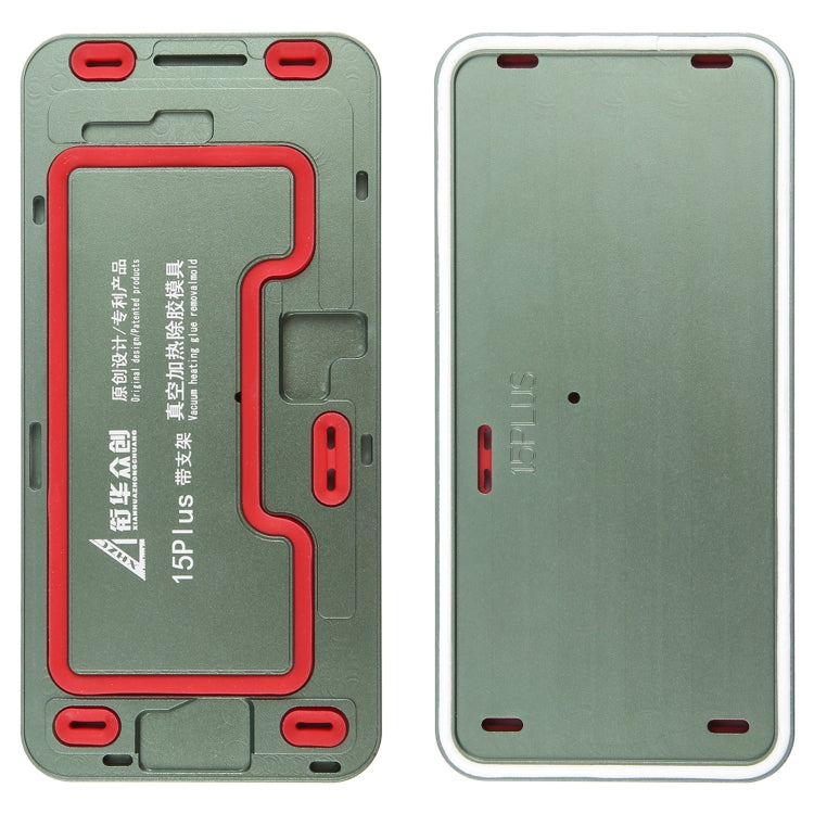 For iPhone 15 Plus LCD Screen Frame Vacuum Heating Glue Removal Mold with Holder