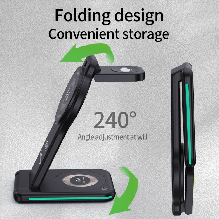 H60 5 in 1 Folding Multi-function Magnetic Wireless Charger(Black)