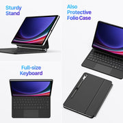 For Samsung Galaxy Tab S9 / S8 / S7 DUX DUCIS MK Series Floating Magnetic Keyboard Tablet Leather Case