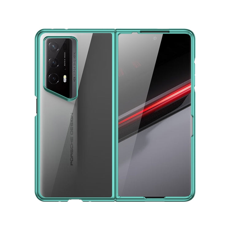 For Honor Magic V2 RSR Porsche Design Transparent Electroplating All-inclusive Folding Phone Case(Green)