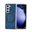 For Samsung Galaxy Z Fold5 Skin Feel Leather Texture MagSafe Pearlescent Paint Shockproof Phone Case(Blue) - Galaxy Z Fold5 Cases by PMC TechLife | Online Shopping South Africa | PMC TechLife