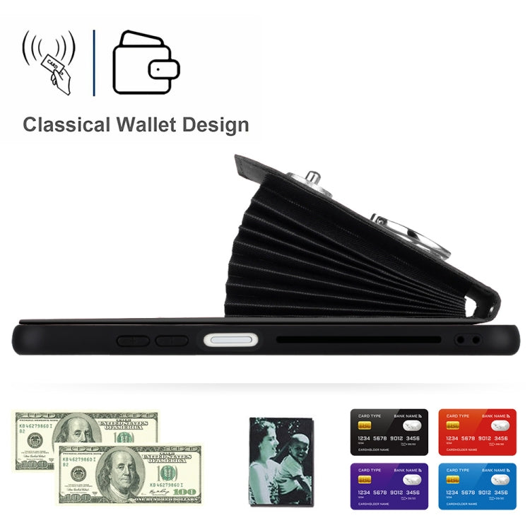 For Xiaomi Redmi Note 12 Pro 5G Global Organ Card Bag Ring Holder Phone Case with Long Lanyard(Black)