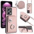 For Xiaomi Redmi Note 12 Pro+ 5G Global Organ Card Bag Ring Holder Phone Case with Long Lanyard(Pink) - Xiaomi Cases by PMC TechLife | Online Shopping South Africa | PMC TechLife | Buy Now Pay Later Mobicred