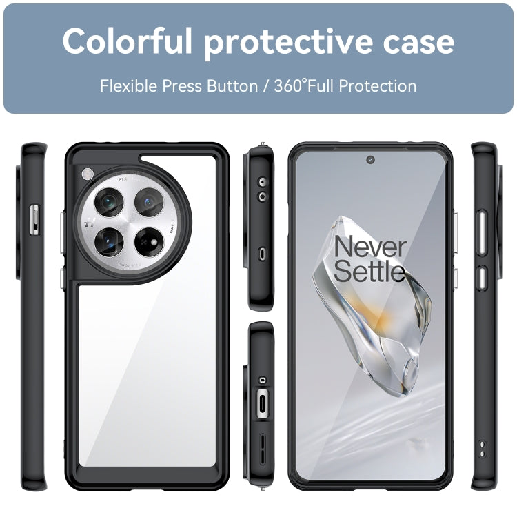 For OnePlus 12 Colorful Series Acrylic Hybrid TPU Phone Case(Black)