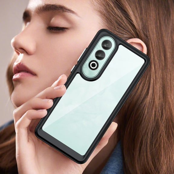 For OnePlus Nord CE4 Colorful Series Acrylic Hybrid TPU Phone Case(Black)